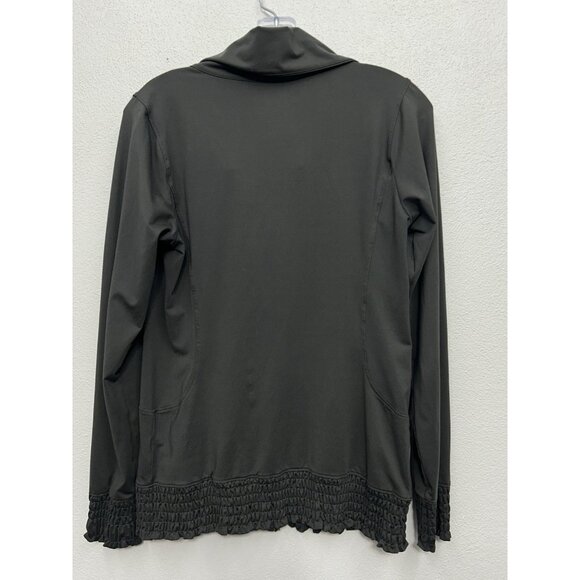 REI Womens Jacket Medium Full Zip Grey Ruched Outdoor Hike Fall Made In USA - Picture 2 of 5